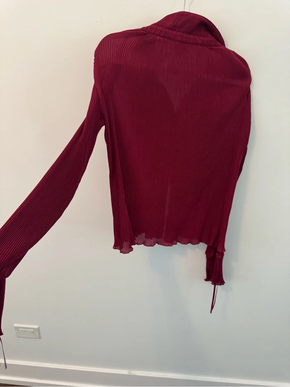 Princess Polly Burgundy Ribbed Button-Down Shirt